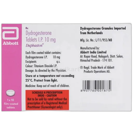 duphaston 10mg tablet 10's